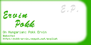 ervin pokk business card